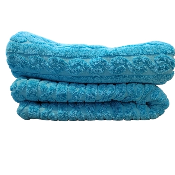 Ralph Lauren *set of 2* Textured Terry Cloth 100% Cotton Pillow Case Shams 25x25 - Picture 2 of 6